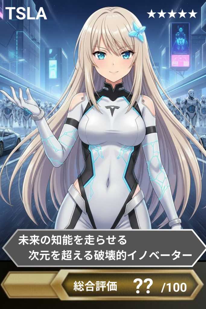 テスラ:このカードはフィクションであり、特定の銘柄を推奨するものではありません。